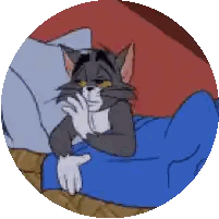 A Cartoon Cat Is Laying On A Bed And Covering His Mouth Sticker