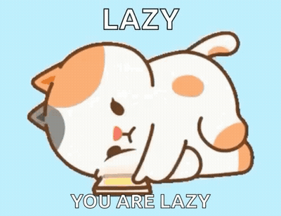 A Cartoon Cat Is Laying On Its Back With A Book In Its Mouth . GIF