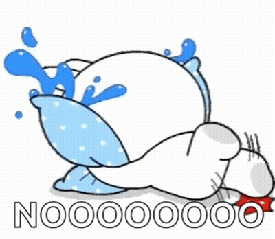 A Cartoon Cat Is Laying On Its Back With A Pillow And Crying With Tears Coming Out Of Its Eyes . GIF