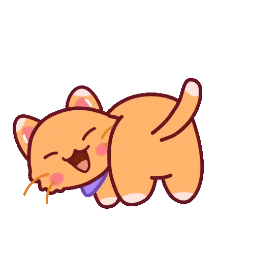 A Cartoon Cat Is Laying On Its Back With Its Eyes Closed Sticker