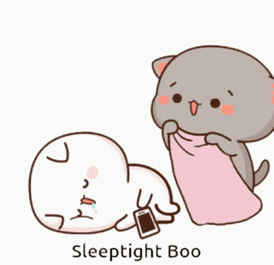 A Cartoon Cat Is Laying On Top Of A White Circle With The Words Sleeptight Boo Below It GIF