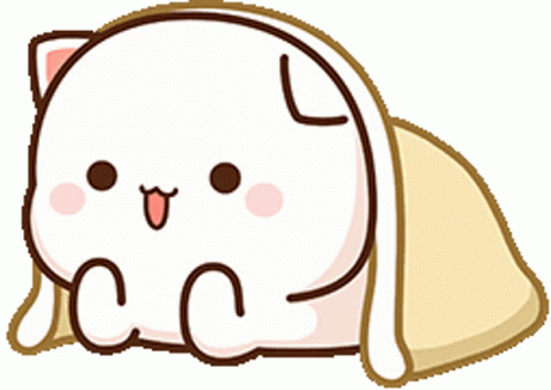 Cartoon Cat Laying Under Yellow Blanket GIF