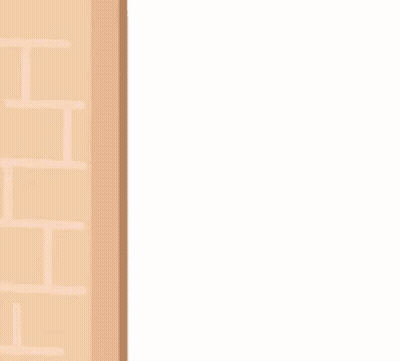 A Cartoon Cat Is Peeking Out From Behind A Wall With Hearts Around It GIF