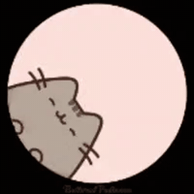 A Cartoon Cat Is Peeking Out Of A Circle On A White Background . GIF