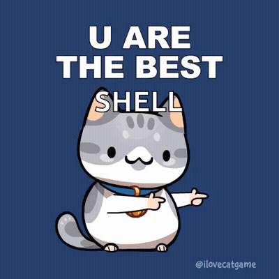 A Cartoon Cat Is Pointing At The Words U Are The Best Shell GIF