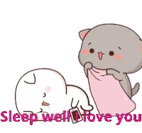 A Cartoon Cat Is Putting A Blanket On A Person 'S Head . Sticker