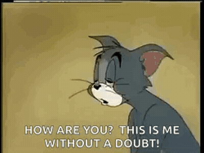 A Cartoon Cat Is Saying `` How Are You ? This Is Me Without A Doubt '' . GIF
