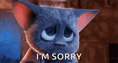 A Cartoon Cat Is Saying `` I 'M Sorry '' With A Sad Look On Its Face . GIF