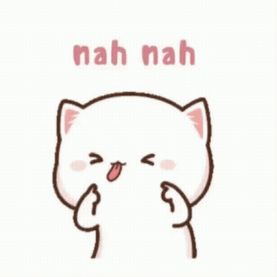 A Cartoon Cat Is Saying Nah Nah In A Pink Speech Bubble . GIF