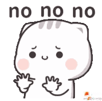 A Cartoon Cat Is Saying No No No With Its Hand Sticker