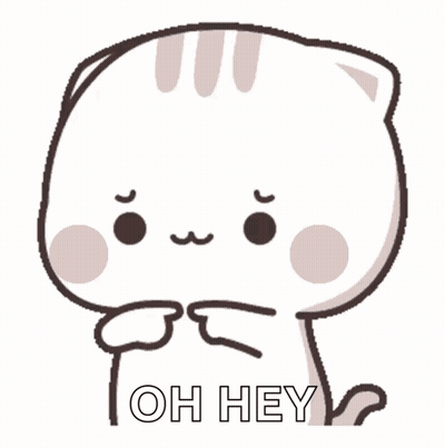 A Cartoon Cat Is Saying " Oh Hey " With Its Paws GIF