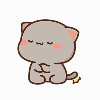 A Cartoon Cat Is Sitting Down With Its Eyes Closed And A Star In The Background . GIF