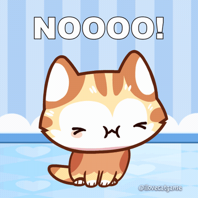 A Cartoon Cat Is Sitting In A Bathtub With The Words " Noooo " Written Above It GIF