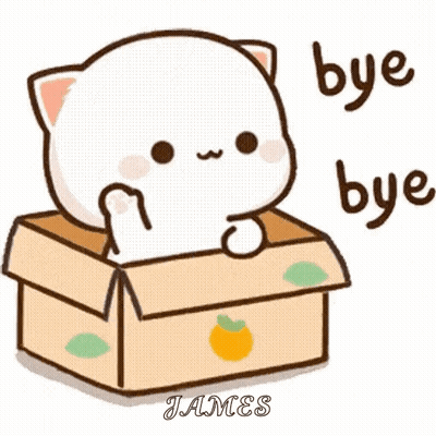 A Cartoon Cat Is Sitting In A Cardboard Box . GIF