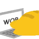A Cartoon Cat Is Sitting In Front Of A Laptop Computer . Sticker