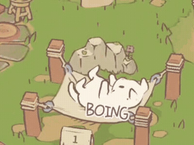 A Cartoon Cat Is Sitting On A Piece Of Paper In A Game . GIF