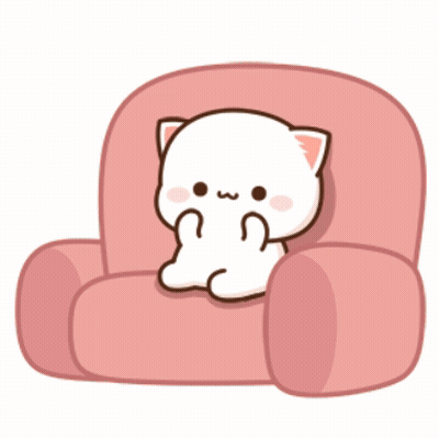A Cartoon Cat Is Sitting On A Pink Chair Eating A Star GIF