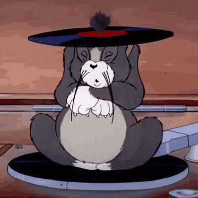 A Cartoon Cat Is Sitting On A Record Player Holding A Record In Its Paws . GIF