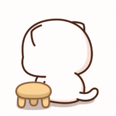 A Cartoon Cat Is Sitting On A Stool With A Yellow Star On Its Face . GIF
