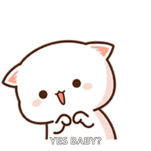 A Cartoon Cat Is Smiling And Asking Yes Baby . GIF