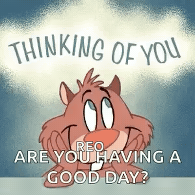 A Cartoon Cat Is Smiling And Thinking Of You . GIF
