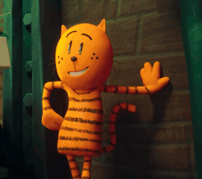 A Cartoon Cat Is Standing In Front Of A Green Door GIF