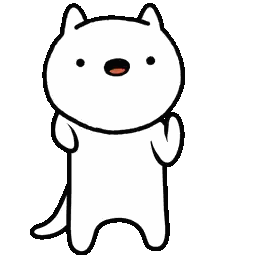 A Cartoon Cat Is Standing On Its Hind Legs And Holding Its Paw Up . Sticker