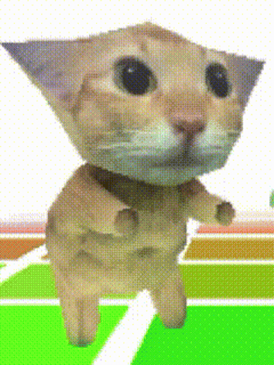 A Cartoon Cat Is Standing On Its Hind Legs On A Green Background GIF