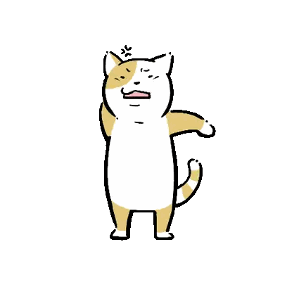 A Cartoon Cat Is Standing Up With Its Arms Outstretched Sticker