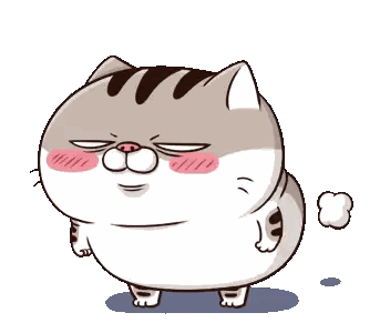 A Cartoon Cat Is Standing With Its Eyes Closed Sticker