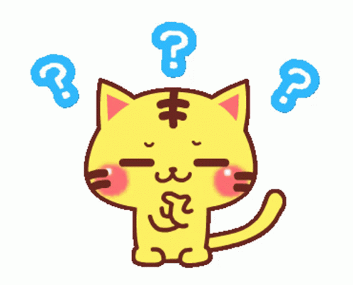 A Cartoon Cat Is Surrounded By Question Marks GIF