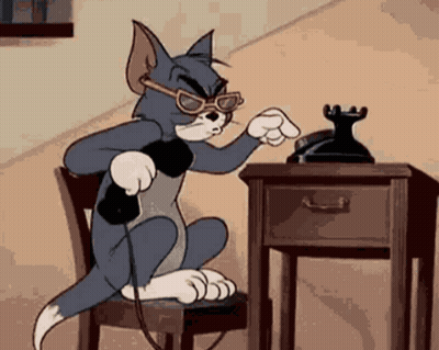 A Cartoon Cat Is Talking On A Telephone While Wearing Sunglasses GIF