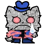 A Cartoon Cat Is Wearing A Hat And Tie And Crying While Holding A Tear . Sticker