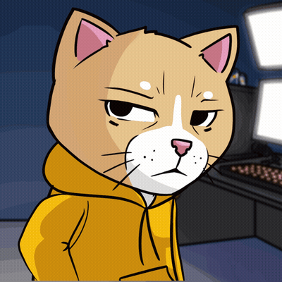 A Cartoon Cat Is Wearing A Yellow Hoodie And Looking Angry GIF
