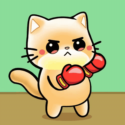 A Cartoon Cat Is Wearing Red Boxing Gloves And Has An Angry Look On His Face GIF