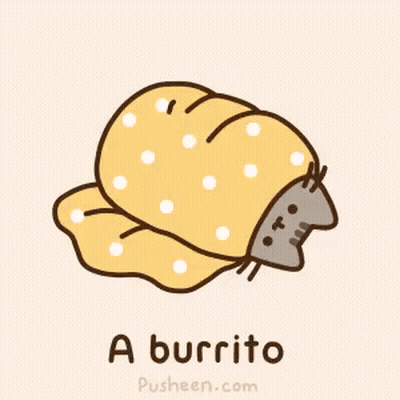 A Cartoon Cat Is Wrapped In A Burrito GIF