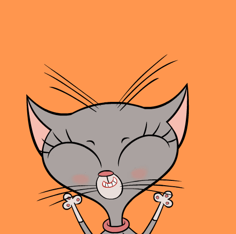 A Cartoon Cat Is Yawning With Its Mouth Wide Open GIF
