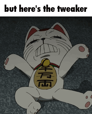 A Cartoon Cat Laying On The Ground With The Words But Here 'S The Tweaker Below It GIF
