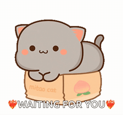 A Cartoon Cat Laying On Top Of A Box That Says Mitao Cat GIF