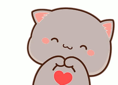 A Cartoon Cat Making A Heart Shape With Its Paws GIF