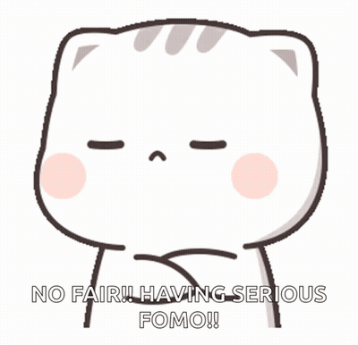 A Cartoon Cat Says No Fair Having Serious Fomo .. GIF