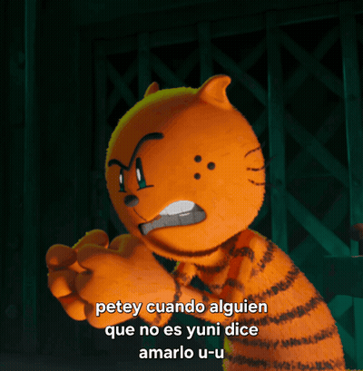A Cartoon Cat Says Petey Cuando Alguien Que No Es Yuni Dice Amarelo U-U GIF