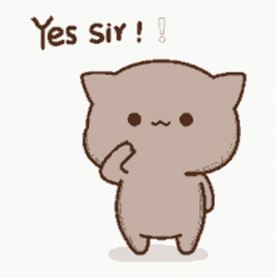 A Cartoon Cat Says Yes Sir While Standing On One Leg GIF