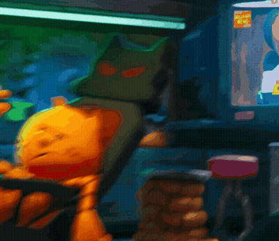 A Cartoon Cat Sits In A Chair With A Sad Face GIF
