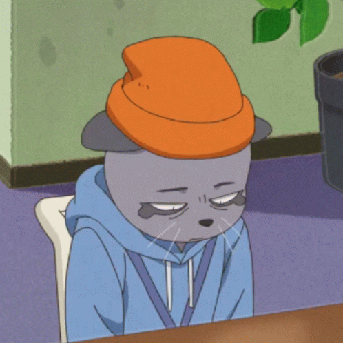 A Cartoon Cat Wearing A Blue Hoodie And An Orange Hat GIF