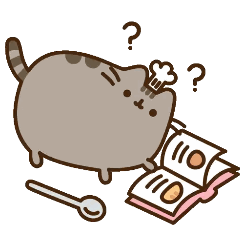 A Cartoon Cat Wearing A Chef 'S Hat Is Reading A Cookbook Sticker