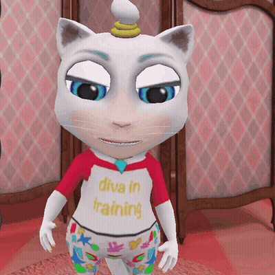 A Cartoon Cat Wearing A Diva In Training T-Shirt GIF