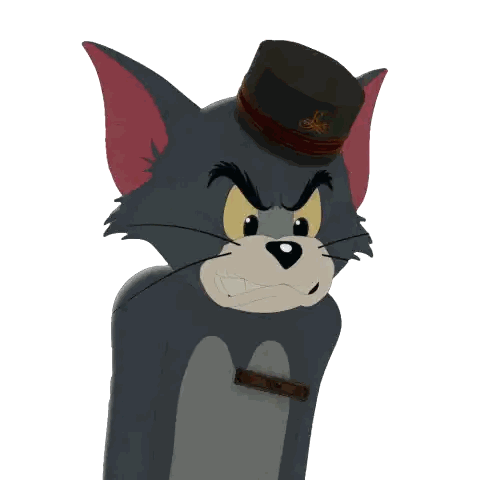 A Cartoon Cat Wearing A Hat With The Name Tom On It Sticker