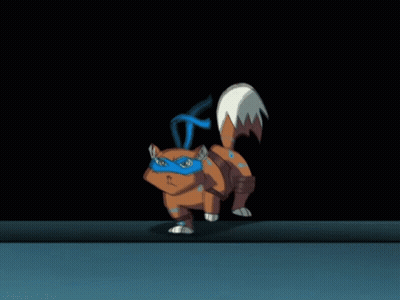 A Cartoon Cat Wearing A Mask And A Turtle Costume GIF