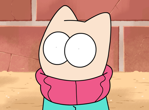 A Cartoon Cat Wearing A Pink Scarf And Sweater GIF